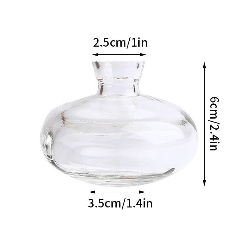 Retro Glass Vase - Thick Glass Bud Vase for Hydroponics and Table Decor