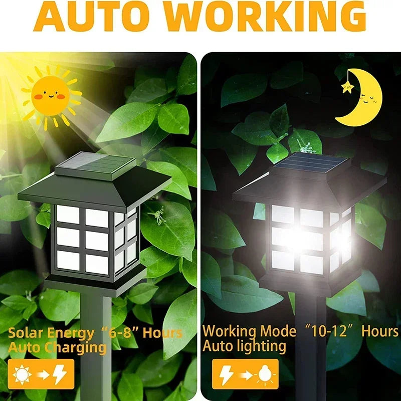 Solar Pathway Lights - Waterproof LED Garden Stake Lamps in 2, 4, 6, 8 and 12 Packs