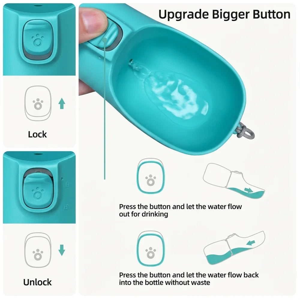 Portable Dog Water Bottle - Travel Drinking Bowl and Dispenser for Walks, 350ml and 550ml