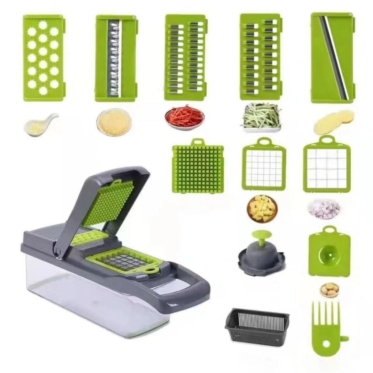 Multi-Function Vegetable Chopper - 5-in-1 Manual Slicer, Dicer and Grater for Fast Meal Prep
