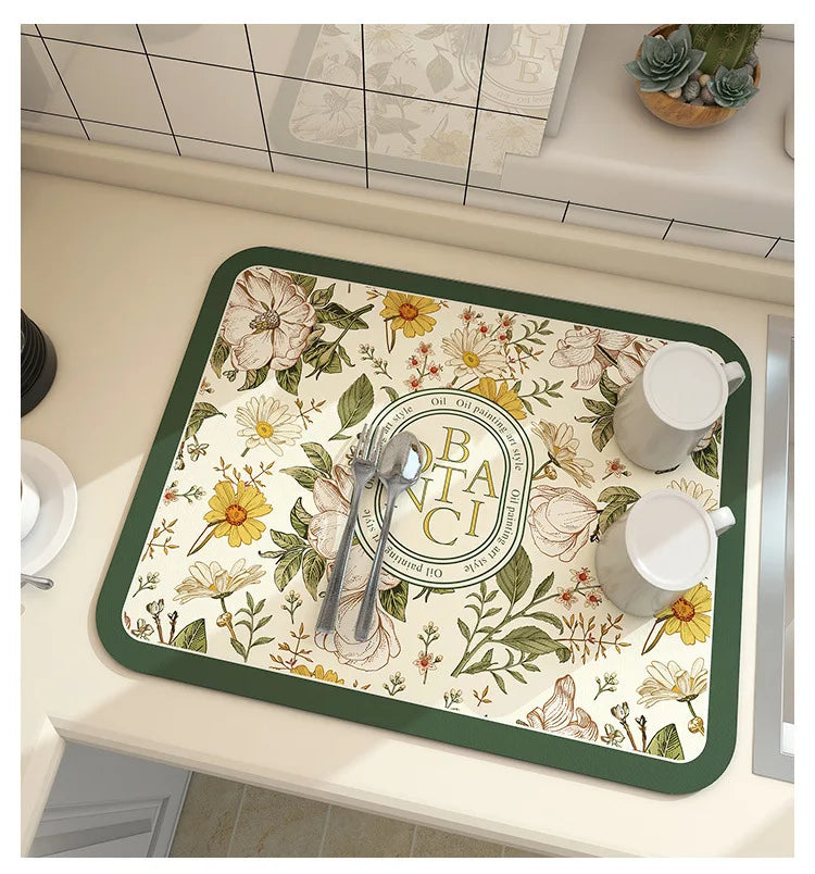 Kitchen Absorbent Mat - Super Absorbent Quick Dry Drying Pad in 4 Sizes