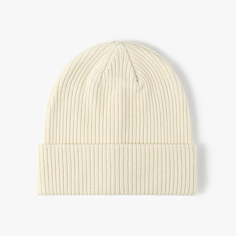 Cotton Beanie Cap - Knitted One-Size Casual Hat in Four Colours