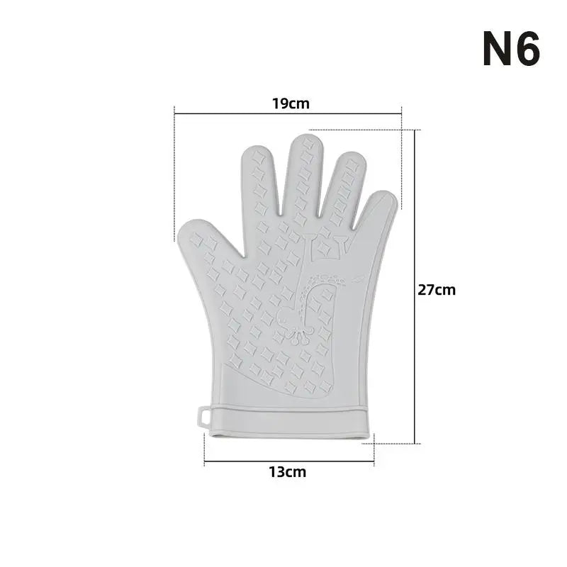 Silicone Oven Gloves - Non-Slip Professional Mitts for Baking and Grilling