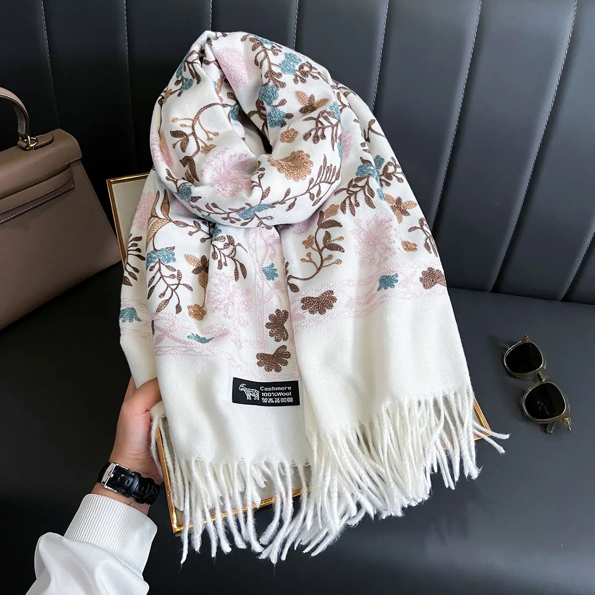 Cashmere Winter Scarf - Thick Pashmina Blanket Shawl Wrap in 4 Colours