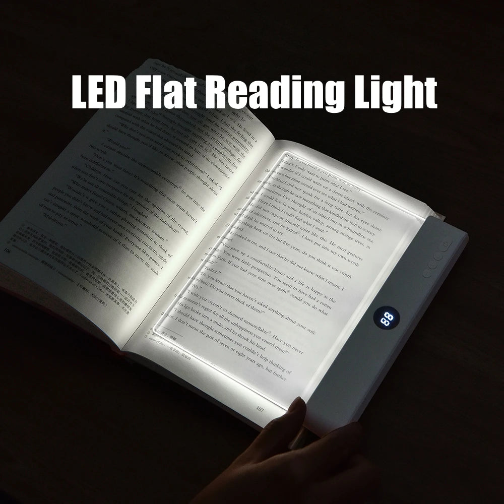LED Reading Light - Flat Panel USB Book Light for Night Reading in Bed