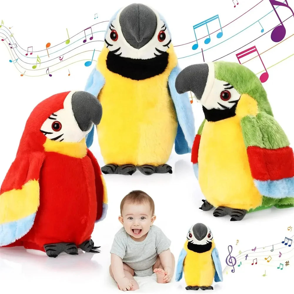 Talking Parrot Toy - 22cm Plush Repeating Parrot Gift for Kids