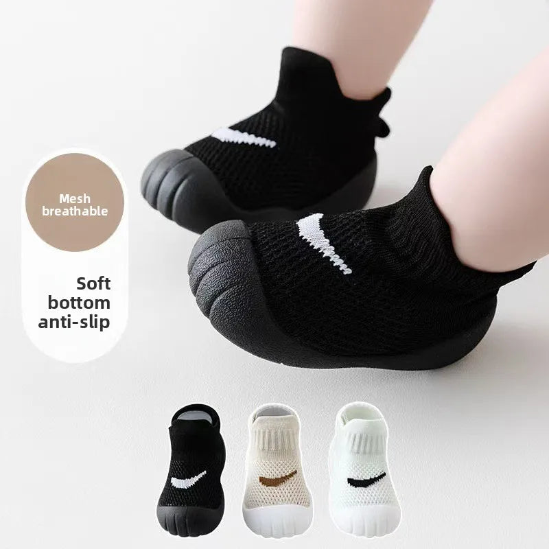 Baby Sock Shoes - Soft Rubber Sole First Walker Shoes in 11.5-15.5cm Sizes