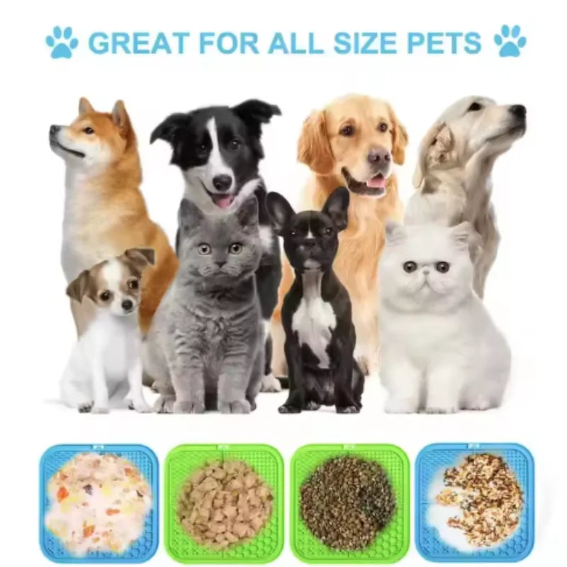 Pet Lick Mat - Silicone Suction Slow Feeder for Dog Bathing and Training