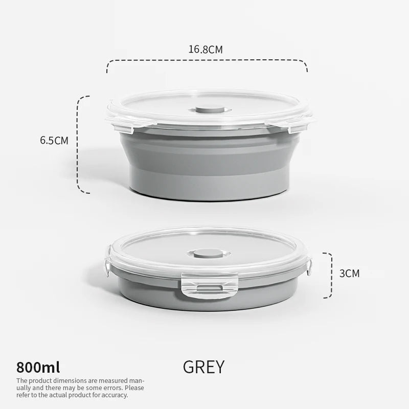 Collapsible Silicone Food Storage Containers - Leakproof Lunch Bowls for Meal Prep