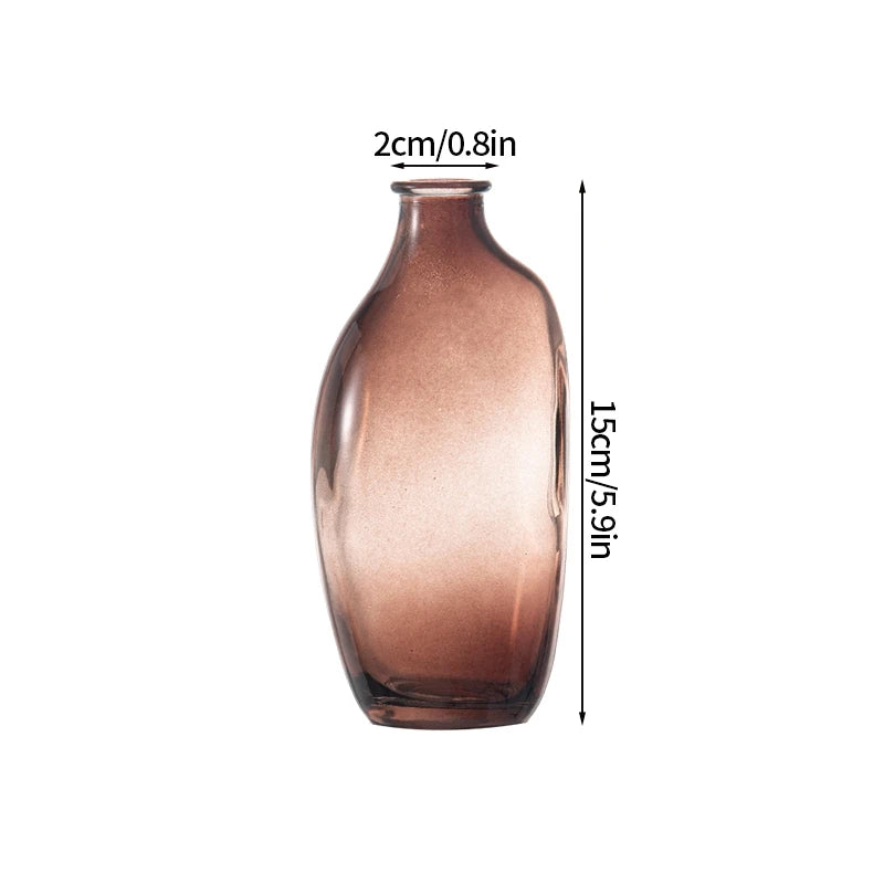 Retro Glass Vase - Thick Glass Bud Vase for Hydroponics and Table Decor