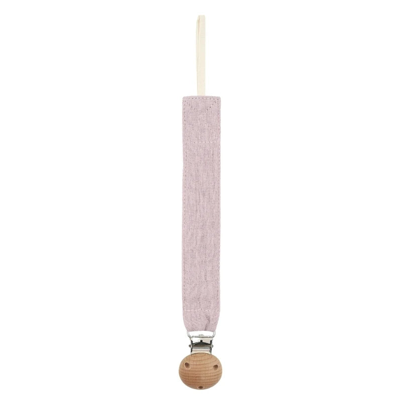 Baby Pacifier Clip - Cotton and Beech Wood Dummy Chain Holder, 26 cm