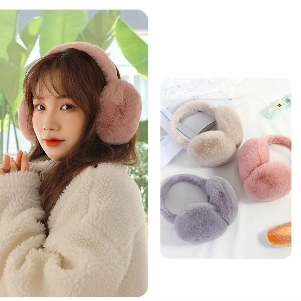 Plush Ear Warmers - Soft Foldable Winter Earmuffs for Women and Men, 7 Colours