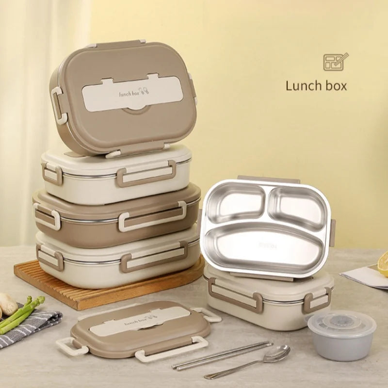 Stainless Steel Insulated Lunch Box - 1000ml, 1500ml & 2000ml Sizes