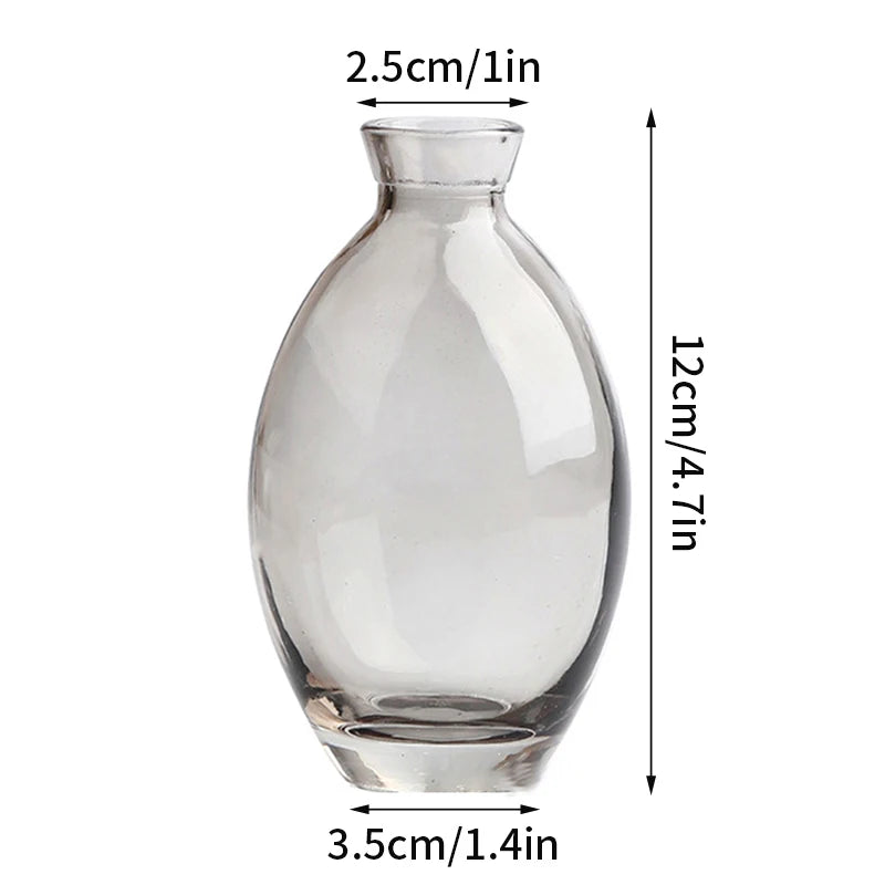 Retro Glass Vase - Thick Glass Bud Vase for Hydroponics and Table Decor