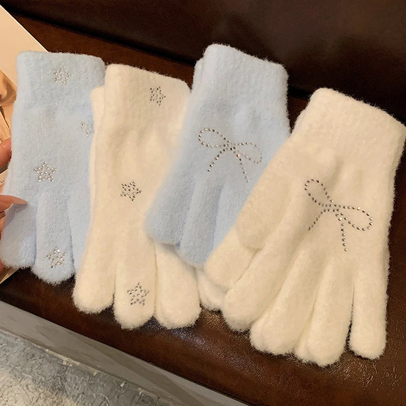 Plush Cycling Gloves for Women - Thickened Coldproof Winter Gloves, 6 Styles