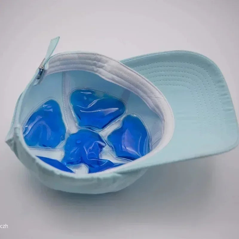 Blue PVC Gel Ice Pack - Reusable Cooling Insert for Helmets and Hats