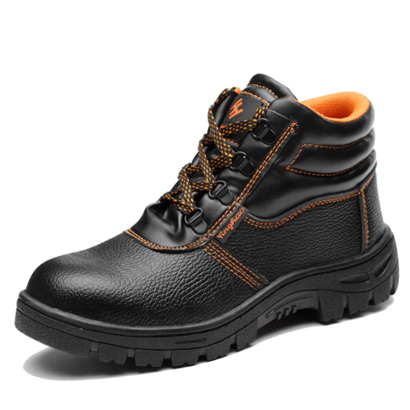 Mens Work Boots - Waterproof Wear-Resisting Black Boots, Sizes 40-46