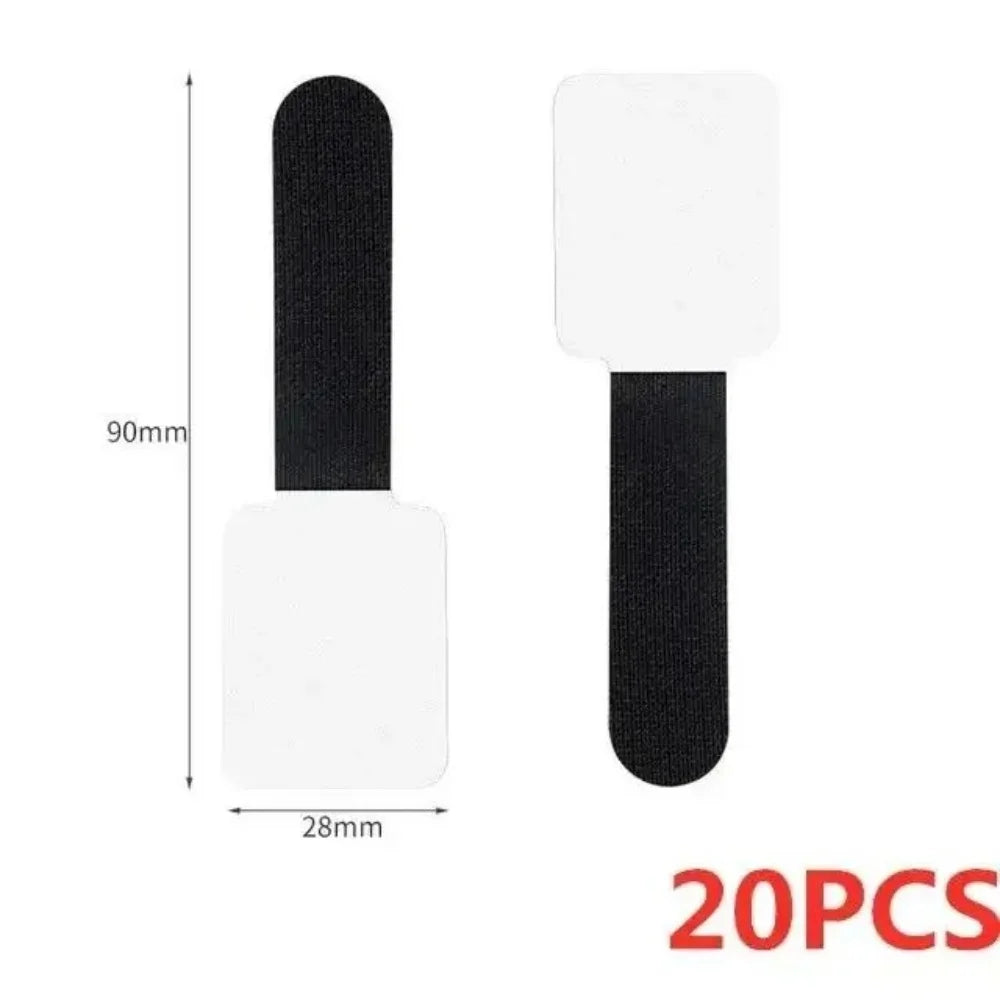 Adhesive Cable Management Straps - Reusable Nylon Cord Organiser Ties for Desks