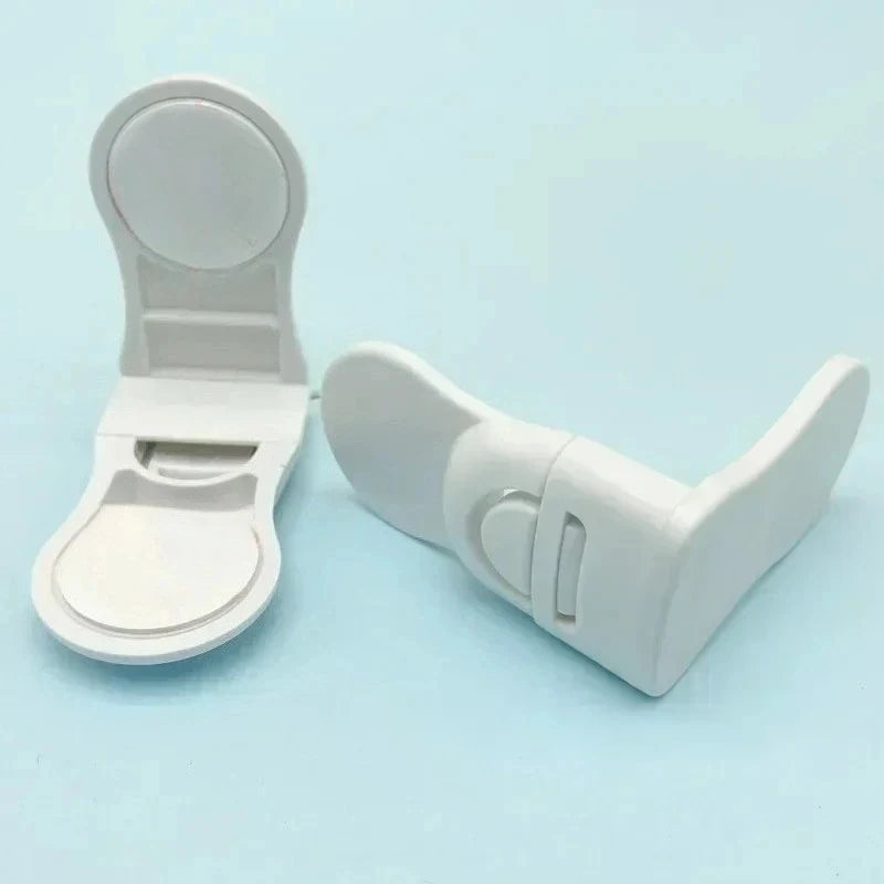 Baby Safety Cabinet Locks 5-Pack - Anti-Pinch ABS Drawer Latches in White