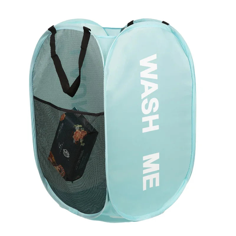 Pop Up Laundry Hamper - Portable Breathable Mesh Basket for Travel and Dorms