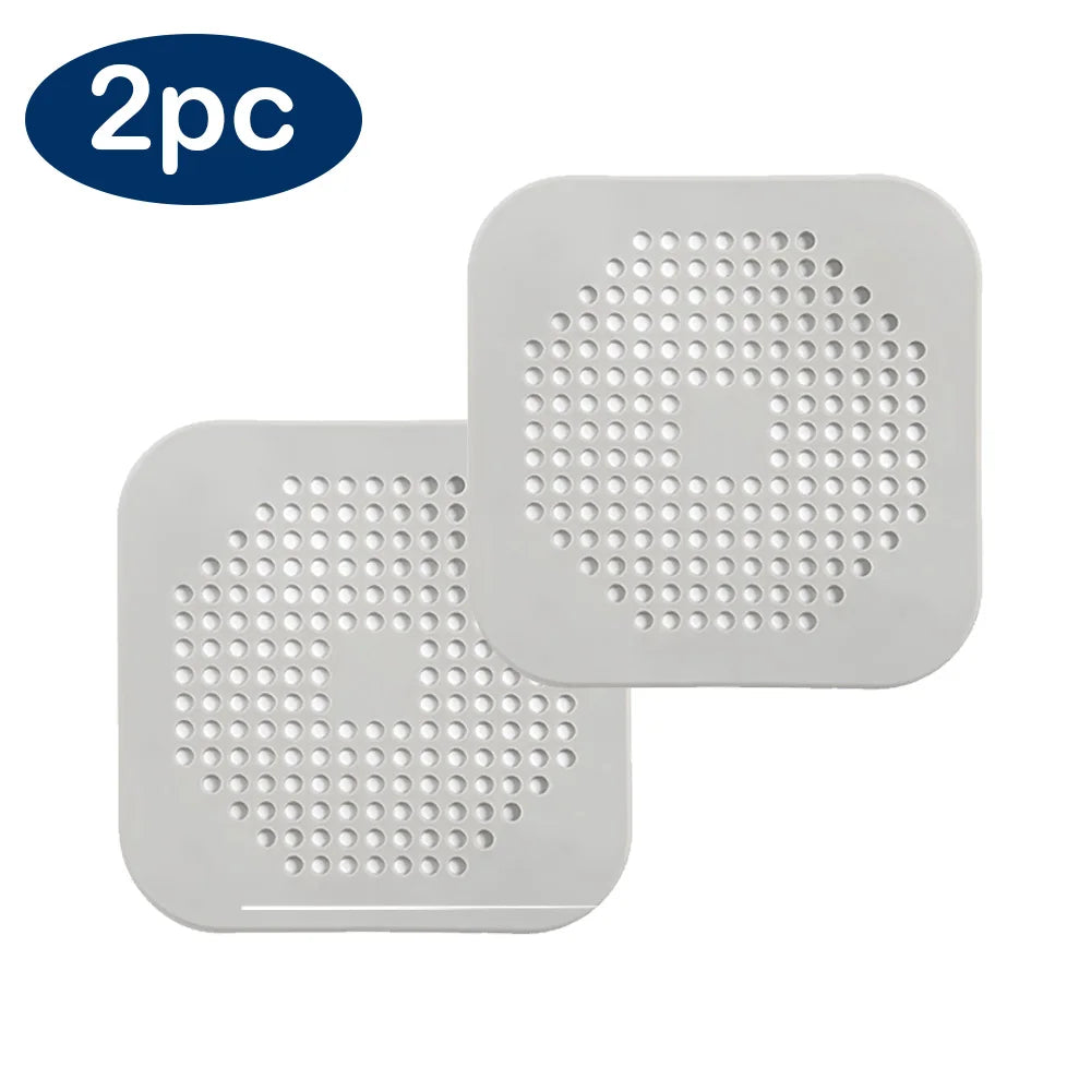Silicone Shower Drain Hair Catcher - Flat Strainer Cover for Bath, Shower and Kitchen Sink
