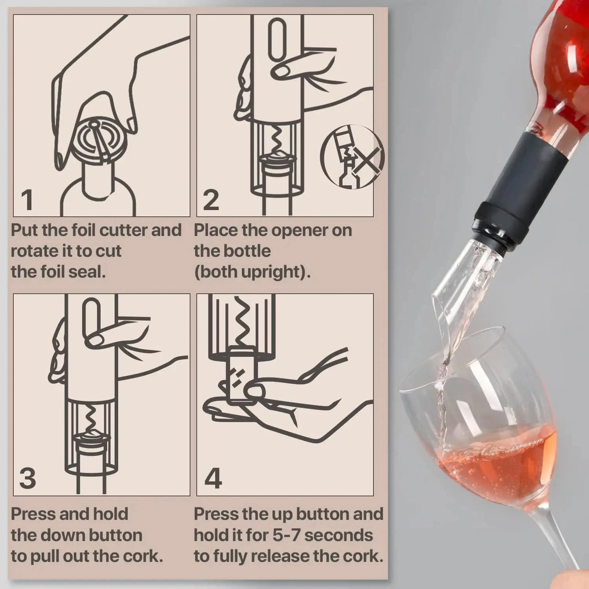Electric Wine Bottle Opener - Rechargeable Automatic Corkscrew for Home Bars