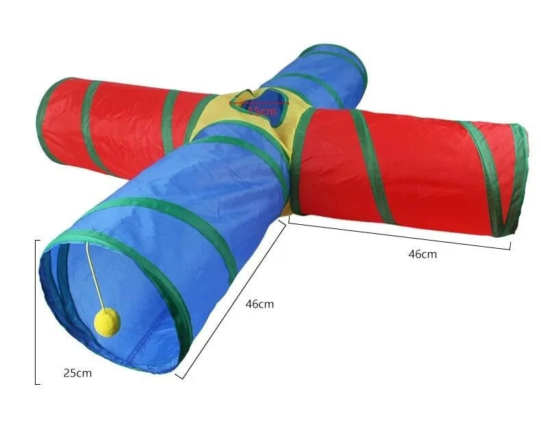 Foldable Cat Tunnel - Collapsible Pop-Up Play Tube for Kittens, Cats and Small Pets
