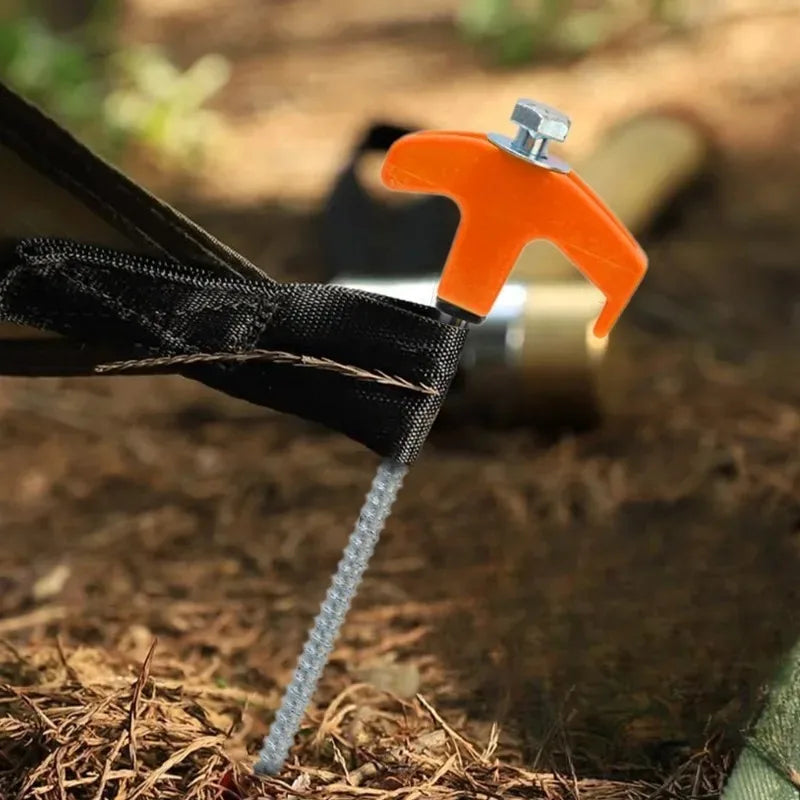 Screw Tent Pegs - Hexagonal Spiral Ground Stakes for Camping, Awnings and Decking, 5 and 10 Packs