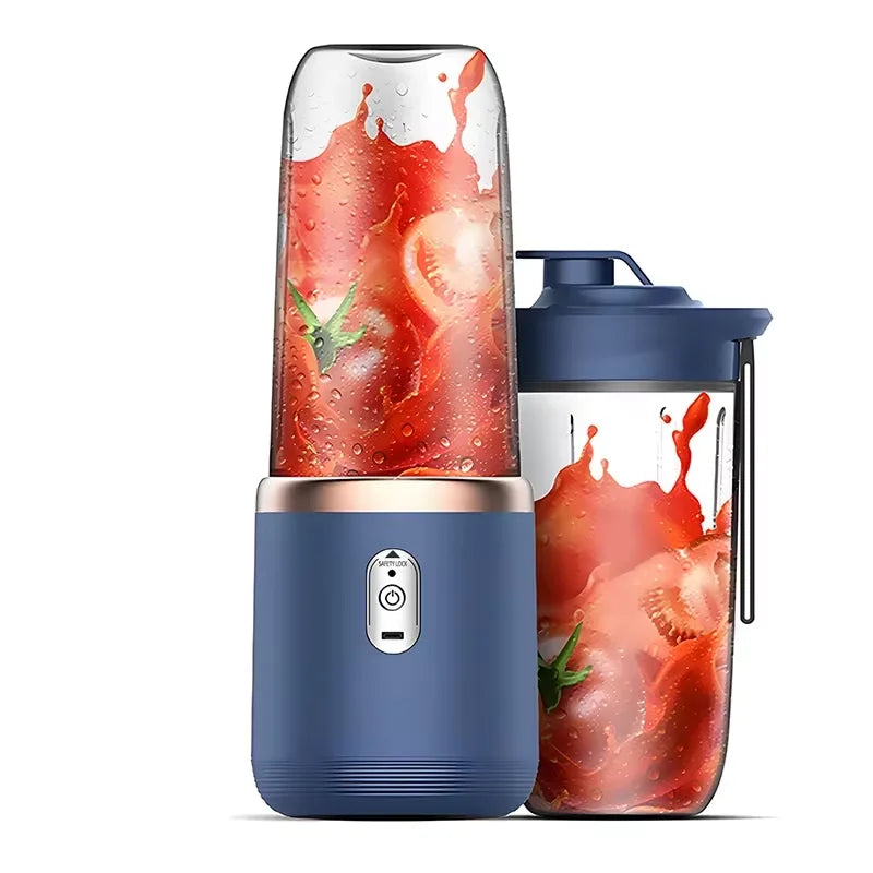Portable Blender 400ml - USB Rechargeable Personal Juicer and Smoothie Cup with 6 Blades
