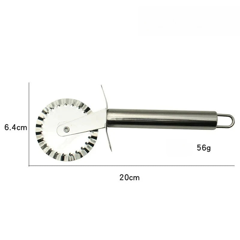 Stainless Steel Pizza Cutter Wheel - Non-Slip Dough, Pie & Waffle Slicer
