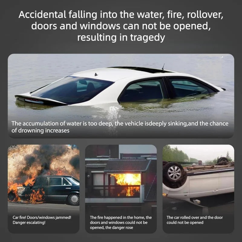 Car Escape Tool - Emergency Glass Breaker for Vehicles, Red or Black