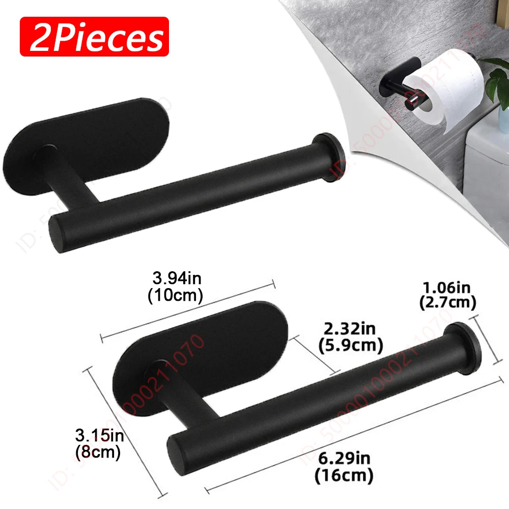 Toilet Paper Rack - Black, Silver or Gold Holder in 1 and 2 Piece Packs
