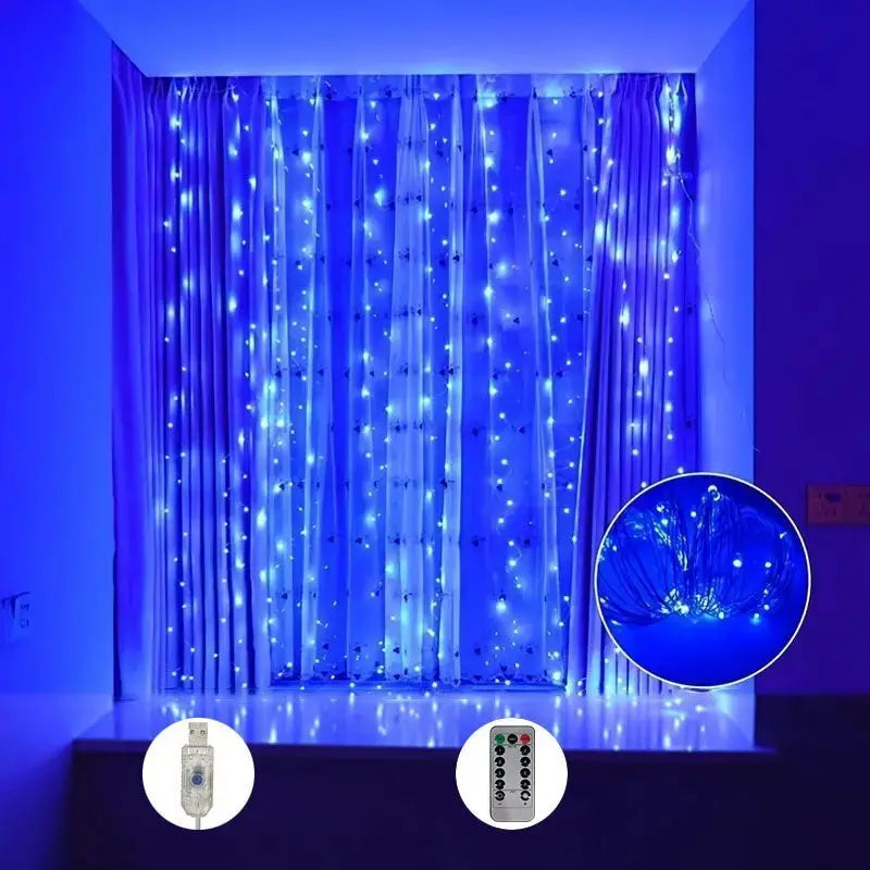USB Fairy Garland Lights - LED Curtain up to 6x3m for Christmas Decor