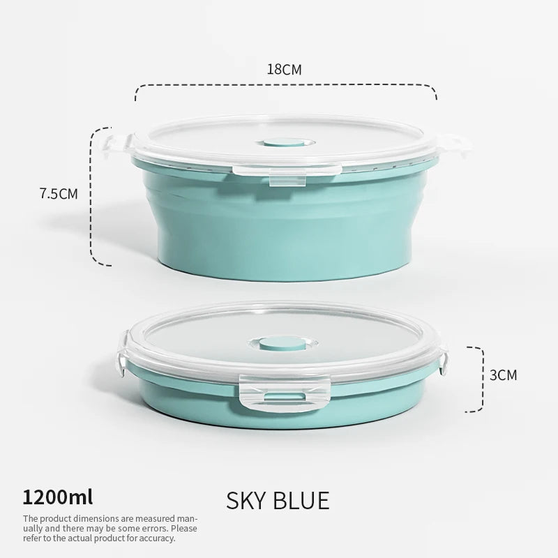 Collapsible Silicone Food Storage Containers - Leakproof Lunch Bowls for Meal Prep
