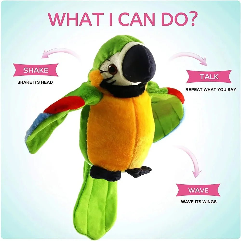 Talking Parrot Toy - 22cm Plush Repeating Parrot Gift for Kids