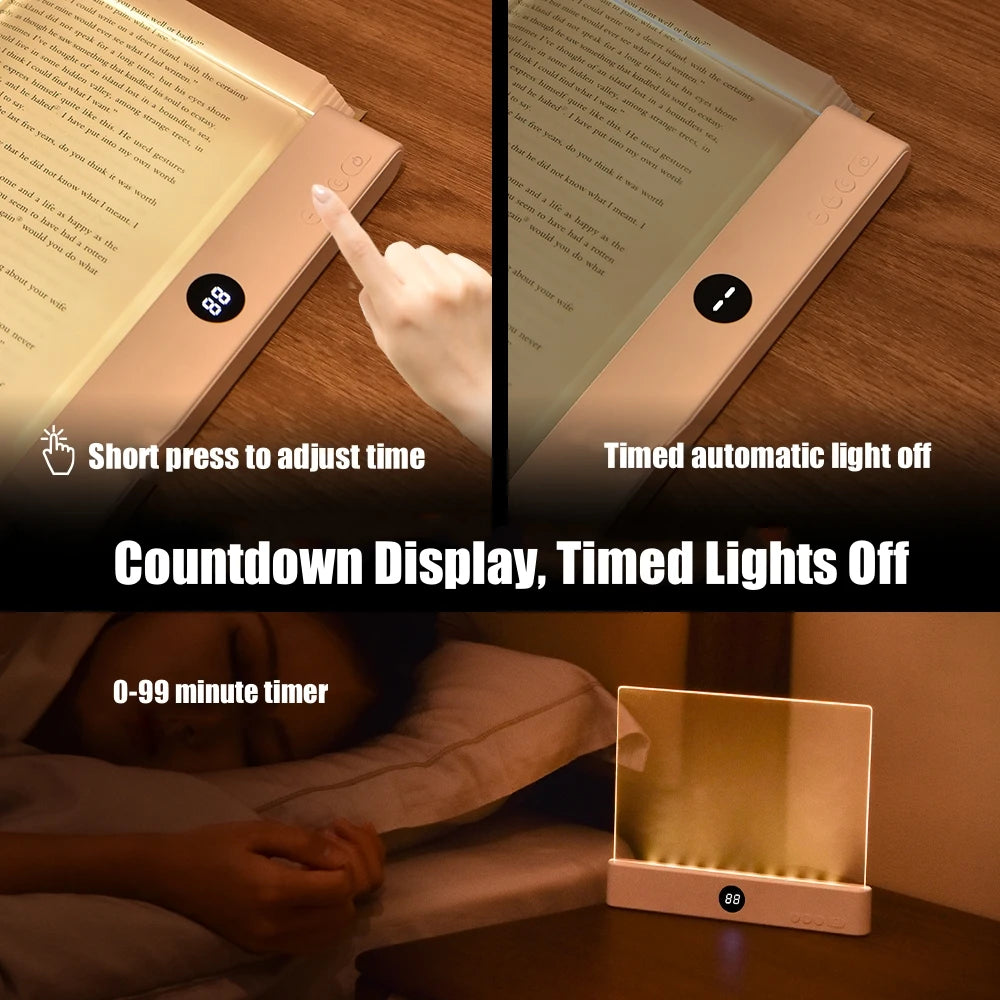 LED Reading Light - Flat Panel USB Book Light for Night Reading in Bed