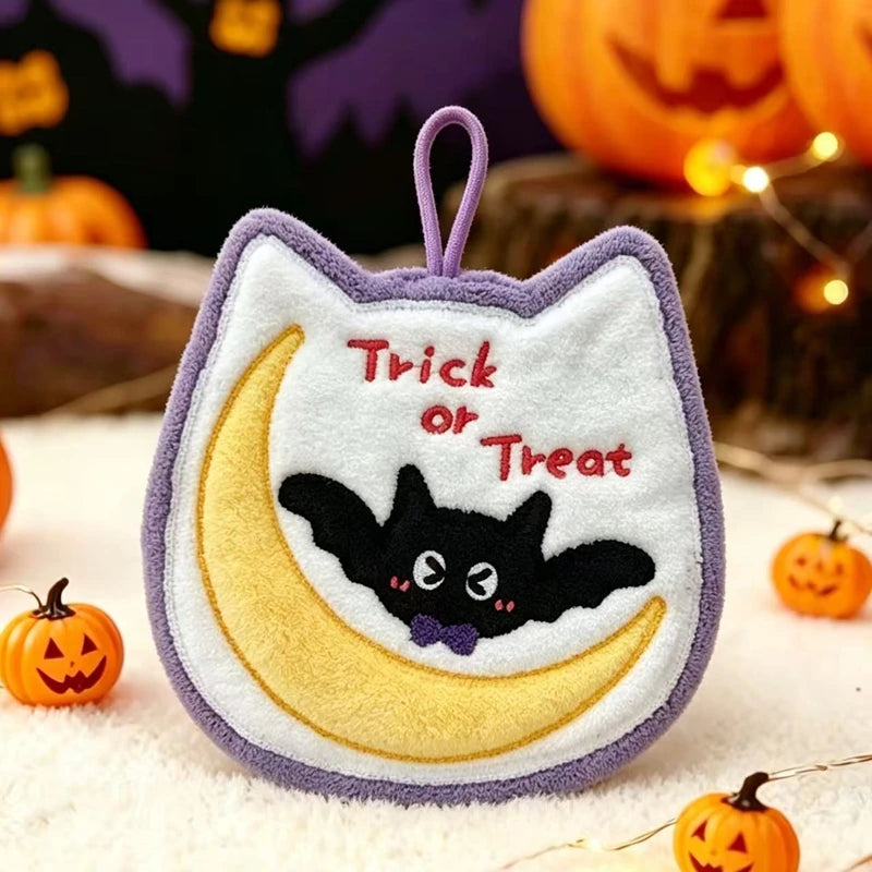 Cartoon Cat Hand Towel - Absorbent Coral Fleece Towel with Hanging Loop