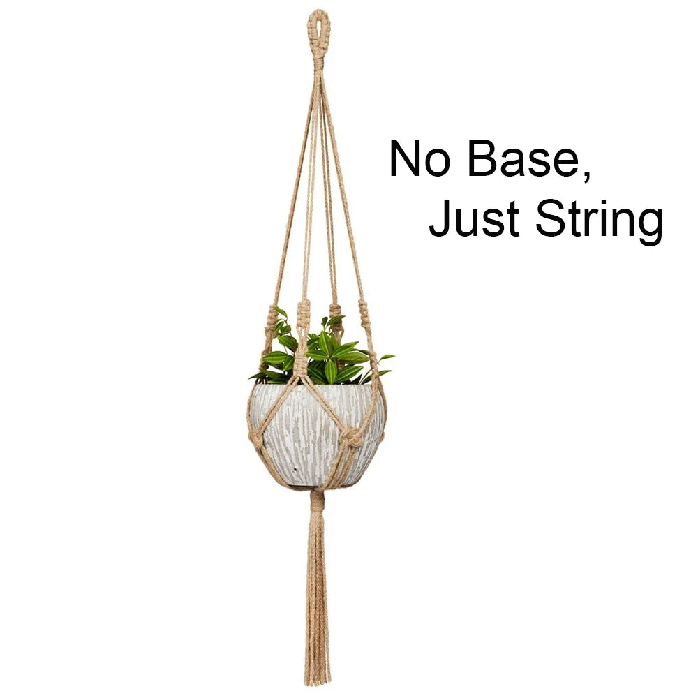 Macrame Plant Hanger - Woven Cotton Rope Planter Holder in 14 Boho Styles