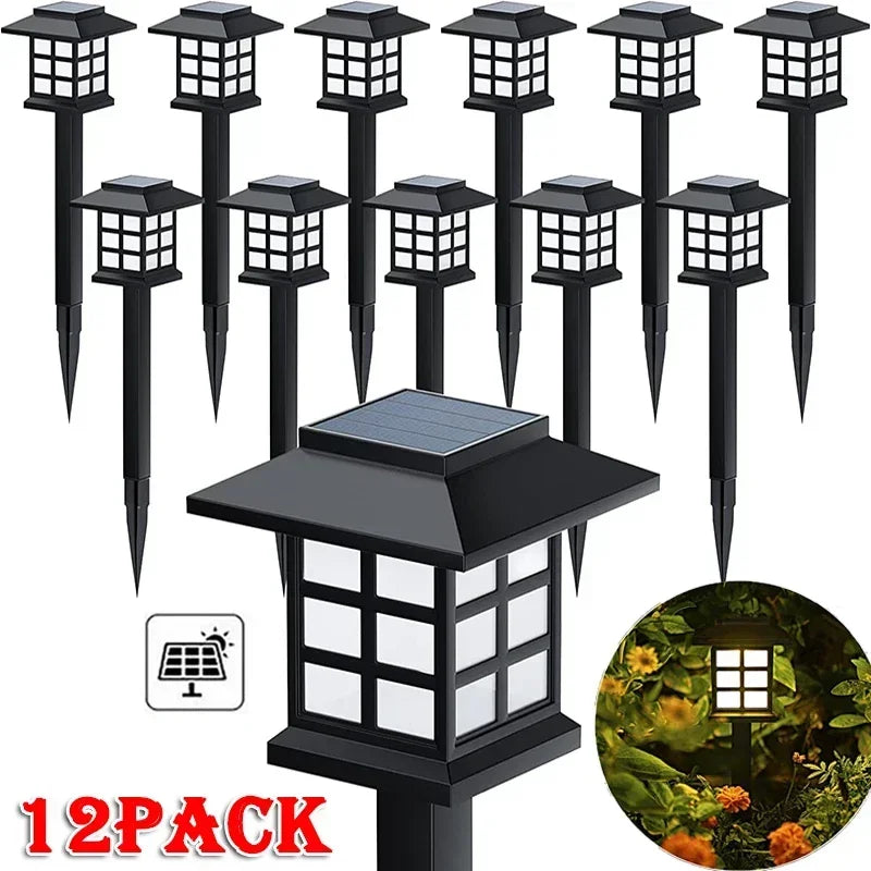 Solar Pathway Lights - Waterproof LED Garden Stake Lamps in 2, 4, 6, 8 and 12 Packs