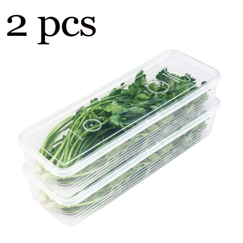 Refrigerator Organiser Boxes - Transparent Fridge Storage Bins, 1 to 4 Pack