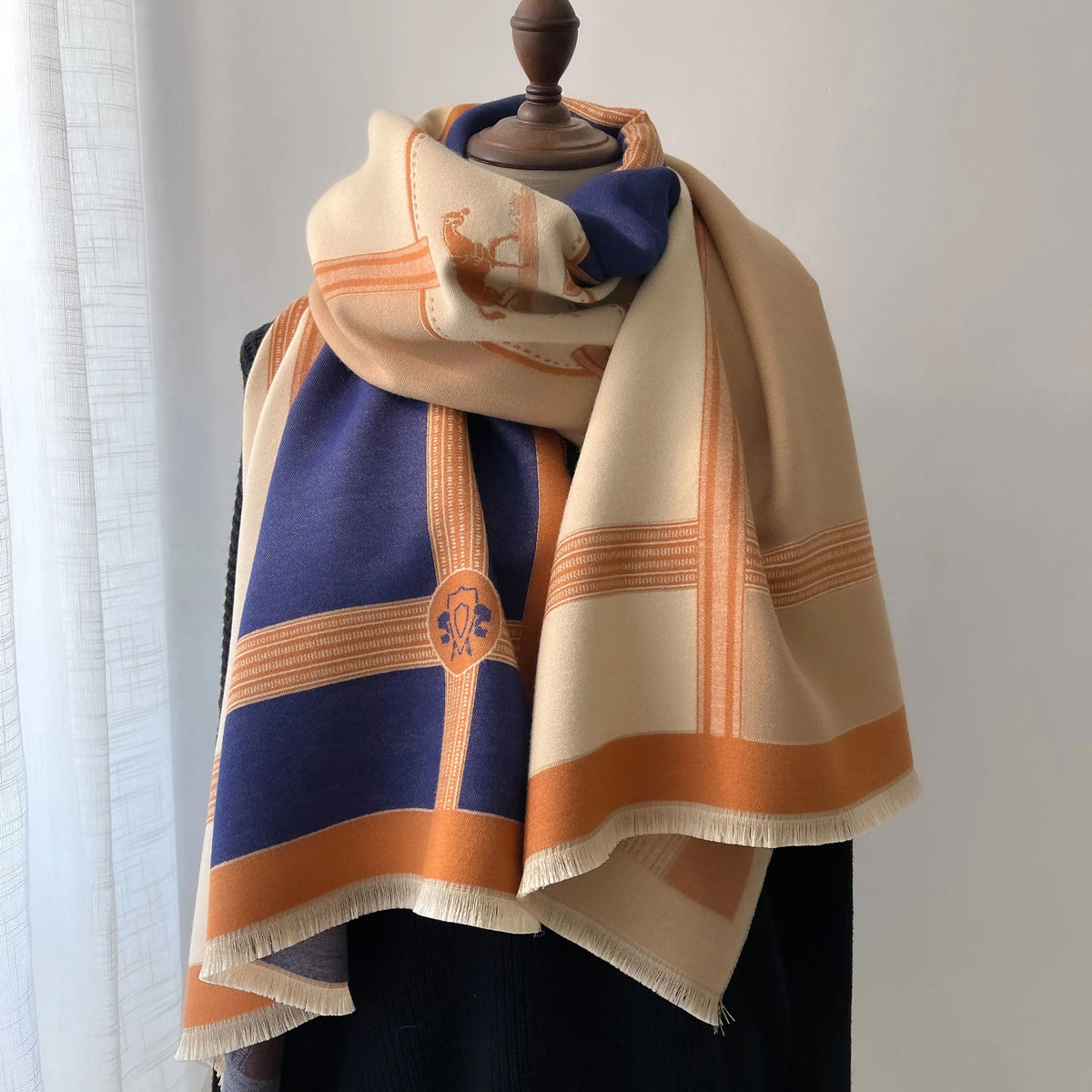 Winter Cashmere Scarf - Thick Warm Wrap in Pink, Orange, Green or Yellow
