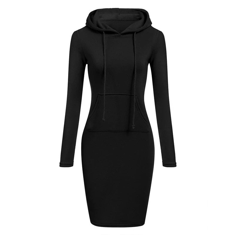 Hooded Dress for Women - Autumn Hoodie Dress in Four Colours, Sizes S-XXL