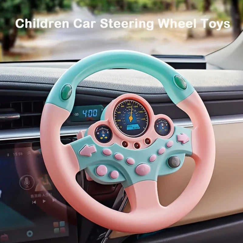Kids Steering Wheel Toy - Battery Powered Pretend Driving Play for Toddlers