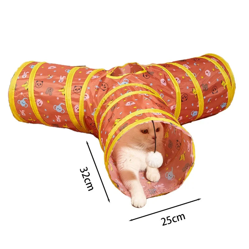 Foldable Cat Tunnel - Collapsible Pop-Up Play Tube for Kittens, Cats and Small Pets