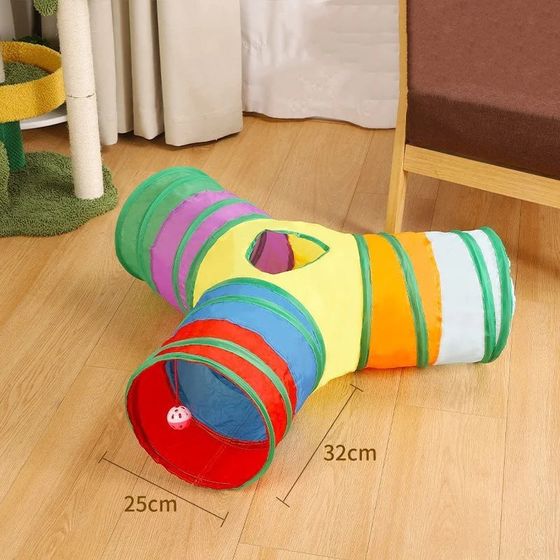 Foldable Cat Tunnel - Collapsible Pop-Up Play Tube for Kittens, Cats and Small Pets