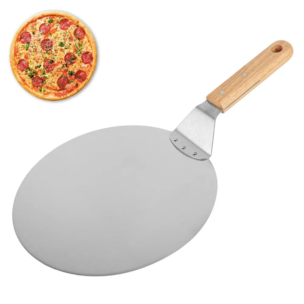 Metal Pizza Peel with Wood Handle - Non-Stick Pizza Shovel, 6.5"/10"/12"