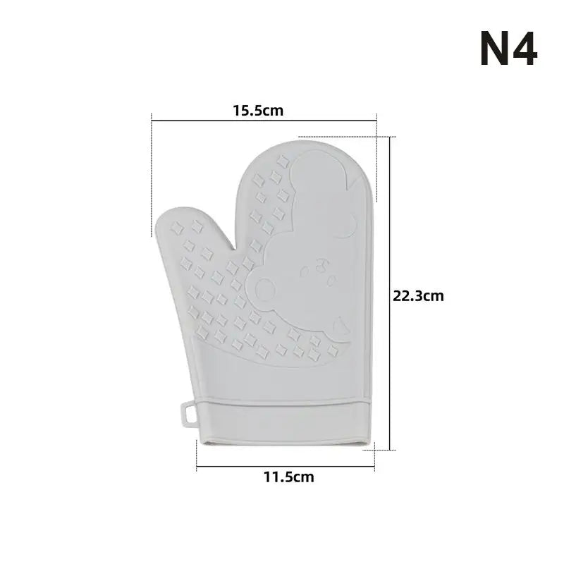 Silicone Oven Gloves - Non-Slip Professional Mitts for Baking and Grilling
