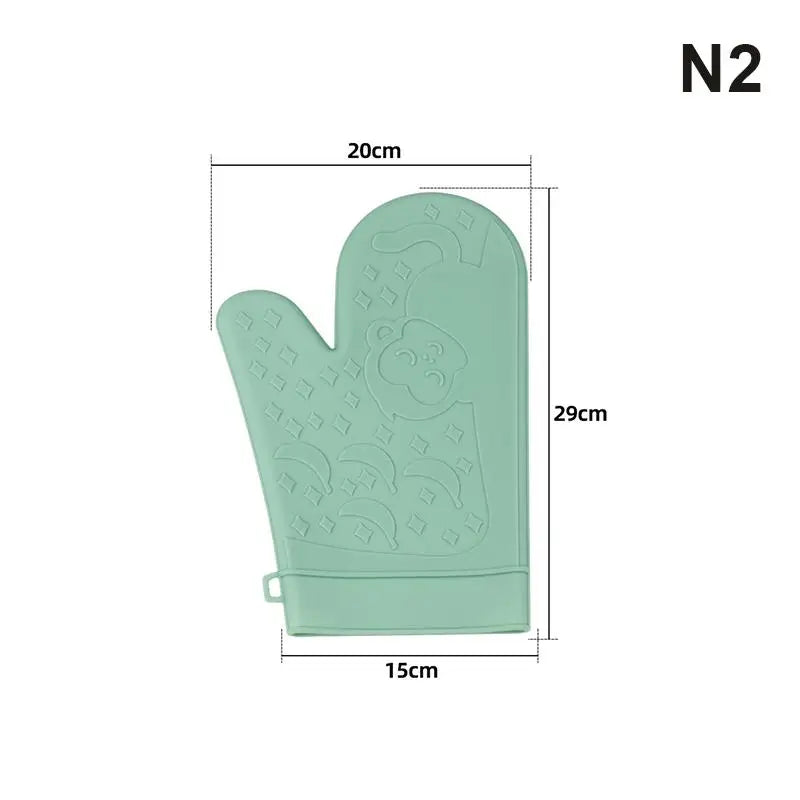 Silicone Oven Gloves - Non-Slip Professional Mitts for Baking and Grilling