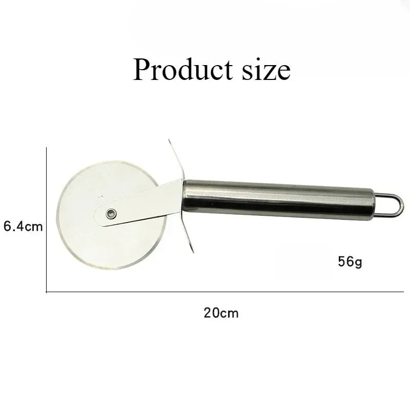 Stainless Steel Pizza Cutter Wheel - Non-Slip Dough, Pie & Waffle Slicer