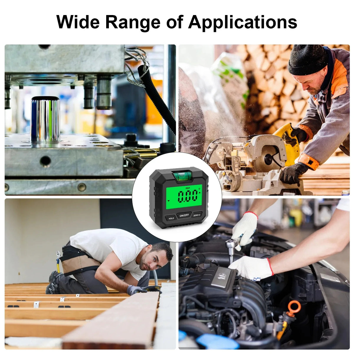 Digital Laser Angle Gauge - 360 Magnetic Inclinometer and Bevel Protractor for Woodworking